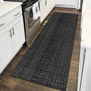 NEW Kitchen Runner Rug 2' x 6', Modern Hand Woven Reversible Black and White